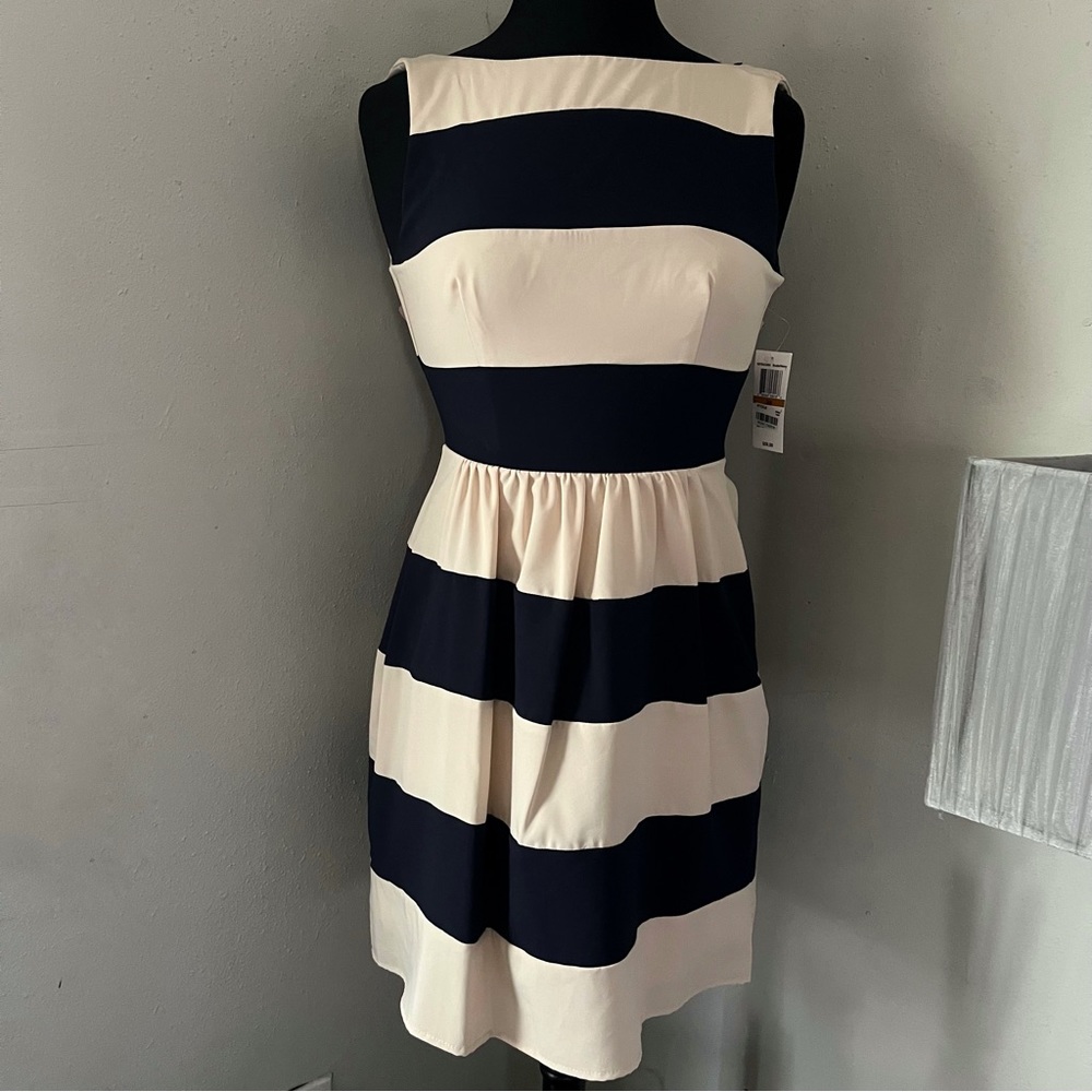 B.Darlin Striped Fit and Flare Dress - Picture 2 of 6